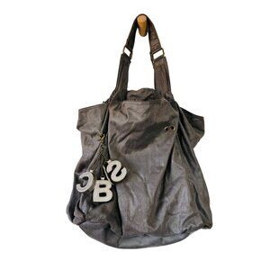 See By Chloe Large Slouchy Shoulder Bag With Alphabet Charms & Purple Lining